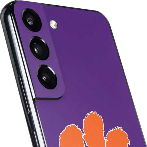 Clemson University Tiger Print Purple Galaxy S22 Plus Skin